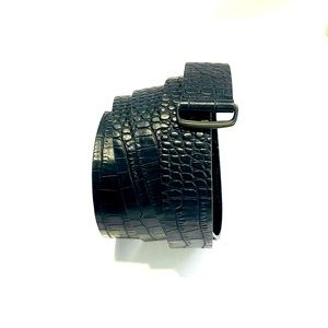 Haider Ackermann Leather Croc Wap D-Ring Belt